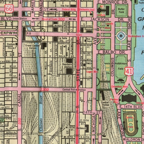 Chicago Board of Trade 1972 AAA Map
