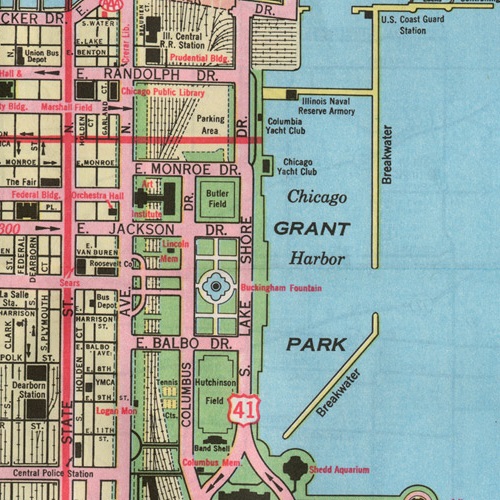 Grant Park 1972 AAA Map
