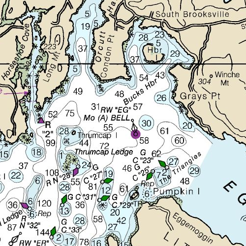 Bucks Harbor Nautical Map